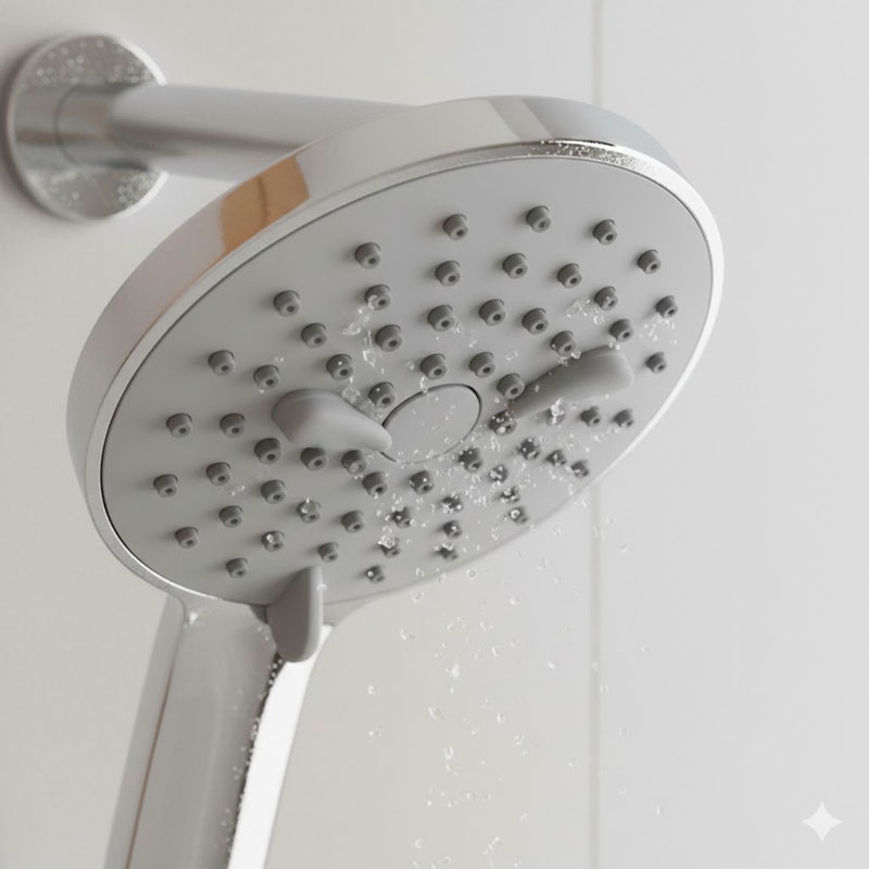 Chuveiro com bicos de silicone anti-calcário